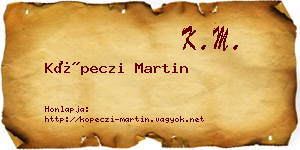 Köpeczi Martin névjegykártya