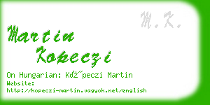 martin kopeczi business card